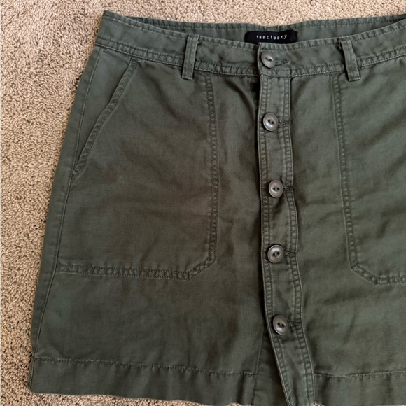 Sanctuary Women's Olive Button-Front Mini Skirt - Picture 2 of 4